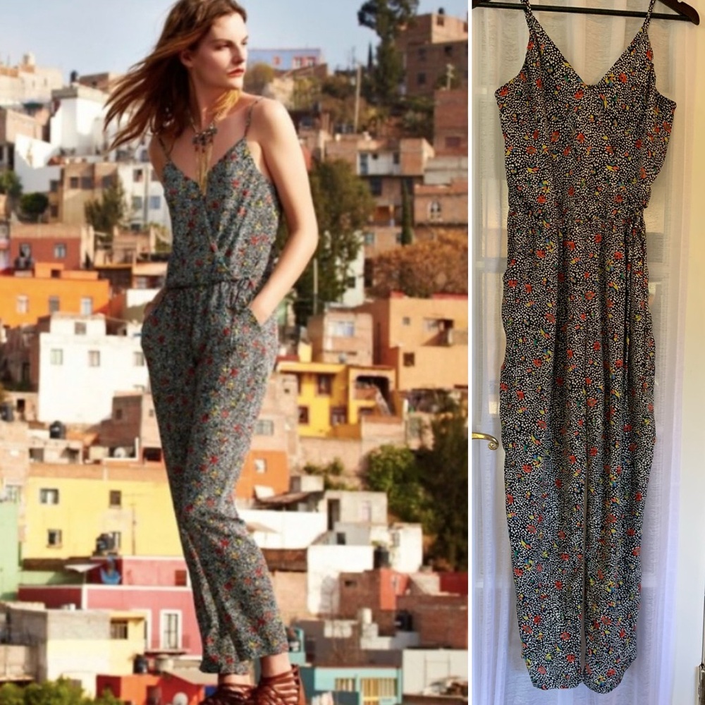 Anthropologie Elevenses Jumpsuit with Spaghetti Straps Sz Medium